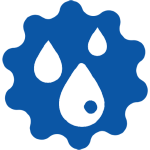 Three droplet icon for shampoo packaging machine liquid handling.