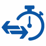 Stopwatch with arrows indicating fast changeover