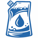 Icon of a spouted pouch with a liquid drop symbol.