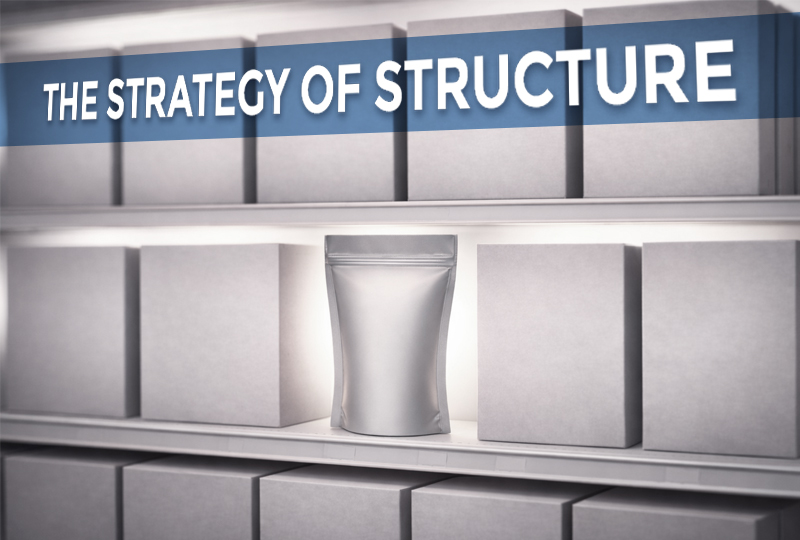 Stand-up pouch on shelf highlighting the importance of packaging format in product differentiation