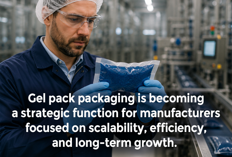 Gel pack packaging quality inspection in a manufacturing facility